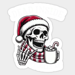 Dead Inside But Jolly AF Christmas Skeleton Sticker